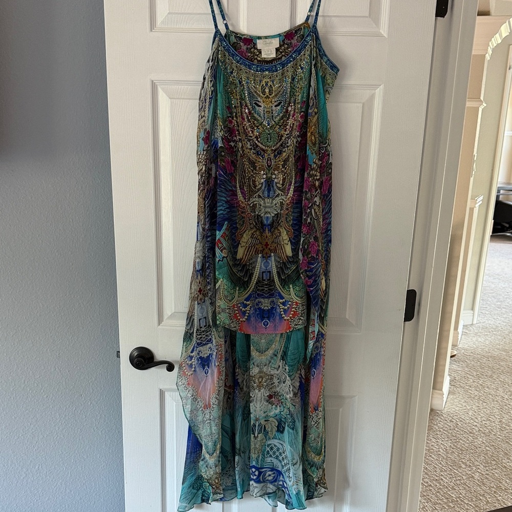 Camilla Multicolor Silk High Low Dress